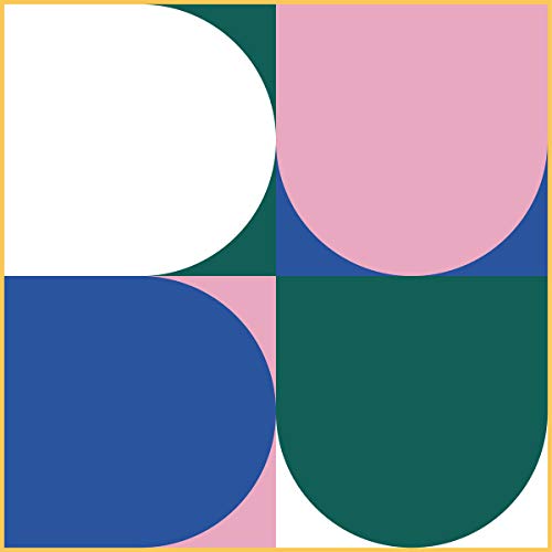 A square album cover with four overlapping circles in blue, green, pink, and white.