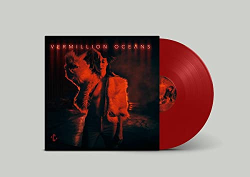 Red vinyl LP of Credic’s “Vermillion Oceans” with album cover art.