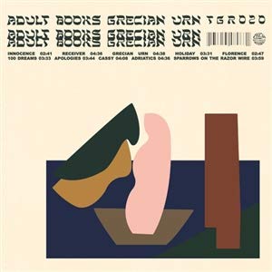 Album cover for "Grecian Urn" by Adult Books, abstract shapes in pink, brown, and black.