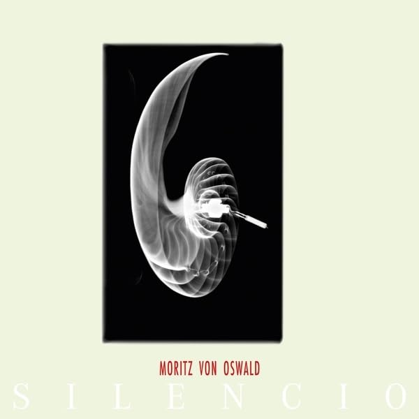 Vinyl album cover for Moritz Von Oswald's "SILENCIO" with smoke imagery.