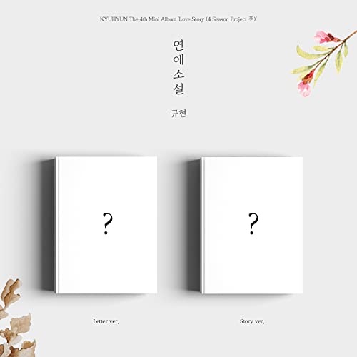 Kyuhyun’s “Love Story” album CD, two white covers with question marks.
