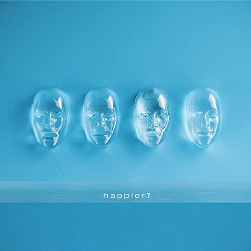 Blue album cover with four translucent human faces in a row.