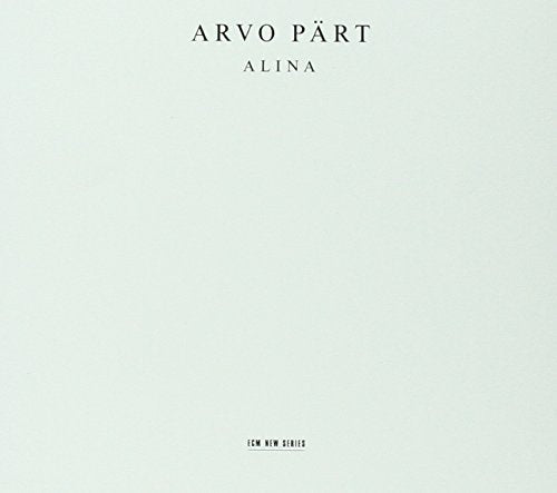 "Light blue CD cover with 'ARVO PÄRT ALINA' and 'ECM NEW SERIES' in black text."