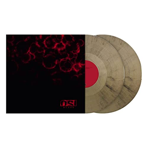 Double vinyl record with a black cover featuring red abstract design.
