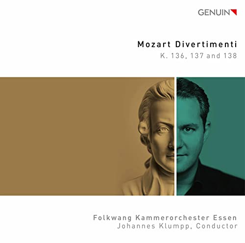 CD cover for Mozart Divertimenti, featuring portraits of two men.