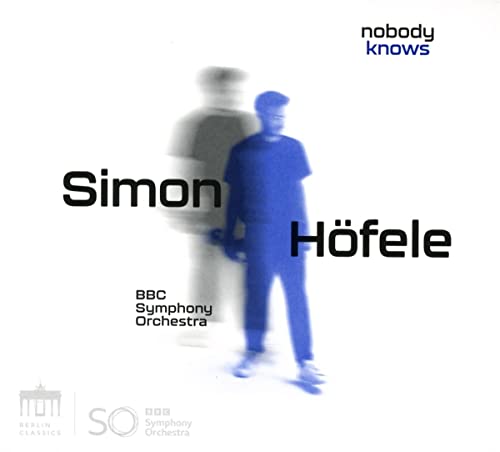 CD cover: Simon Höfele, blurred figure, text “nobody knows”.