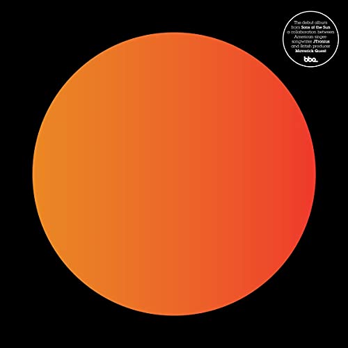 Orange gradient circle on black background, album cover for Sons of the Sun.