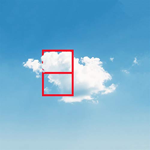 CD cover with a blue sky and a cloud framed in red squares.