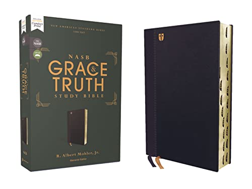 NASB, The Grace and Truth Study Bible, Leathersoft, Navy, Red Letter, 1995 Text, Thumb Indexed, Comfort Print: New American Standard Bible, Navy, Red Letter, 1995 Text, Comfort Print