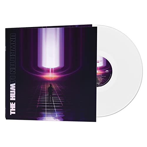 Vinyl record of Unwritten Law’s “The Hum” album with abstract cover art.