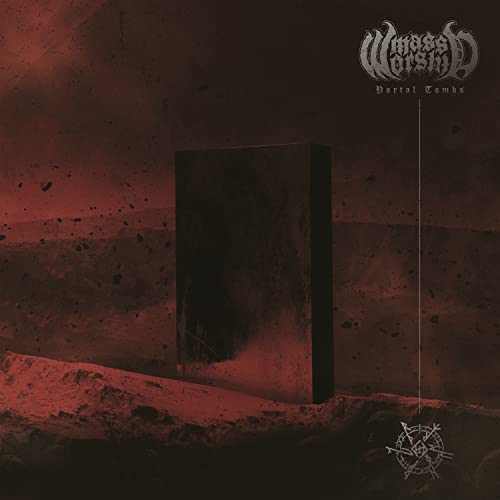 Dark red album cover with a black monolith and band logo.