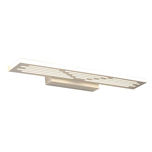 Rectangular, modern wall light fixture with horizontal illuminated slats.
