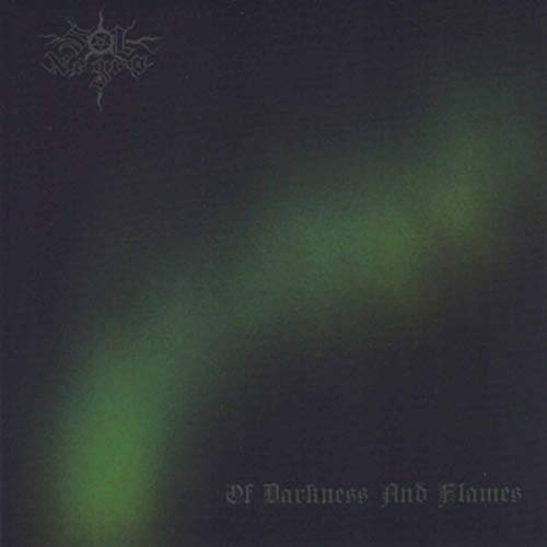 Album cover with fiery background, dark text, and a central pentagram symbol.