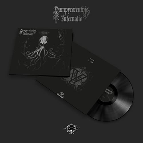 Black vinyl record and sleeve featuring a drawing of a vampire squid.