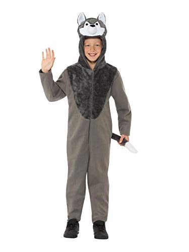 Smiffys 49699L Wolf Costume, Unisex Children, Grey, L - Age 10-12 years