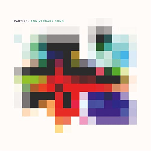 CD cover for Partikel’s “Anniversary Song” with pixelated abstract art.