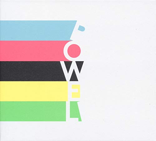 Record album cover with colorful geometric stripes and white lettering.