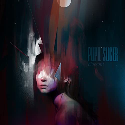 CD cover for Pupil Slicer’s “Blossom” featuring a distorted face and abstract shapes.