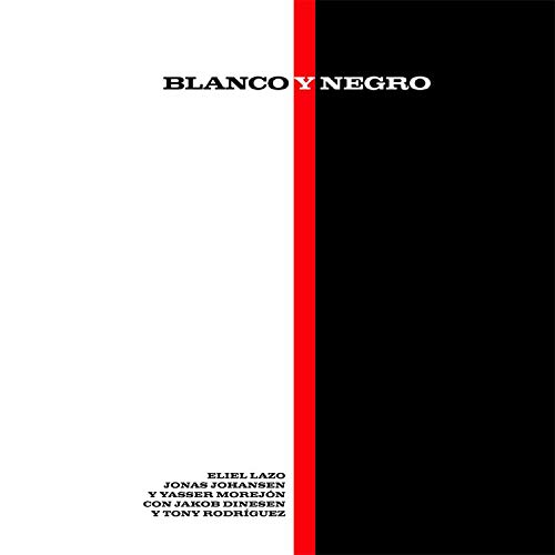 CD cover: split white and dark green with red stripe, text "Blanco y Negro".