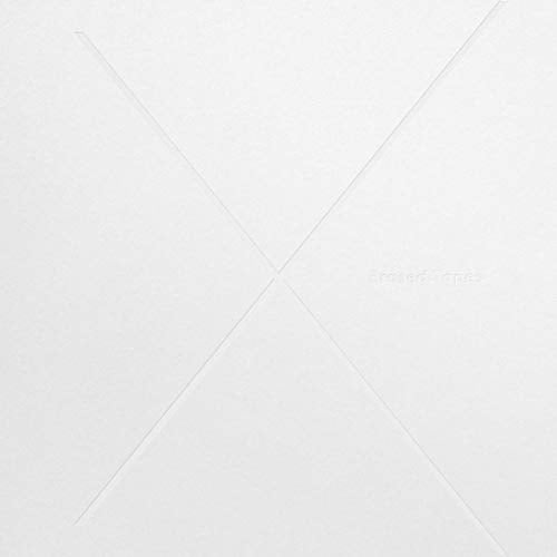 White CD cover with faint intersecting lines and small text.