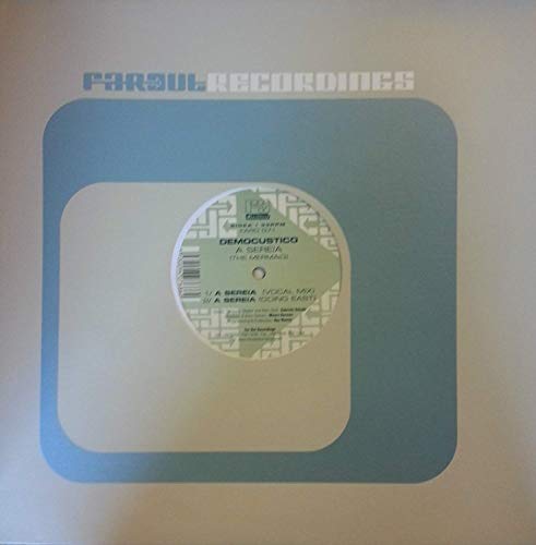 Vinyl record sleeve with blue square and white label centered inside.