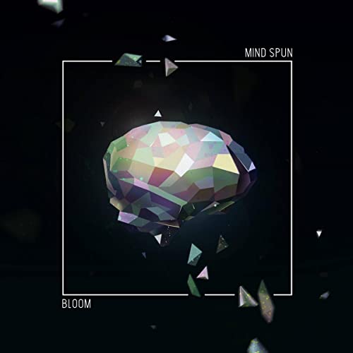 CD cover for “Mind Spun - Bloom” featuring a geometric brain illustration.