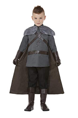 Smiffys 71056M Deluxe Medieval Lord Costume, Boys, Grey, M - Age 7-9 years