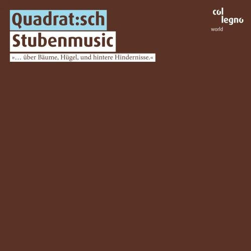 CD cover for Quadrat:sch’s “Stubenmusic” album, featuring a maroon background.