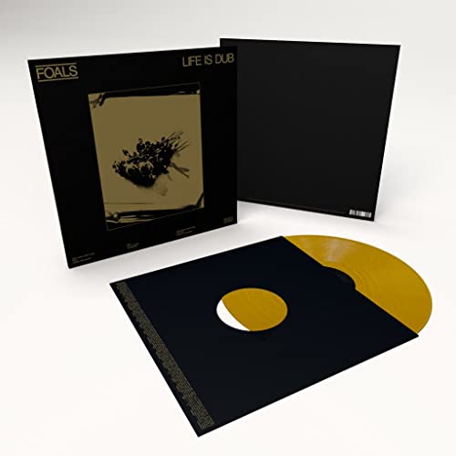 Foals “Life Is Dub” vinyl record with yellow disc and black sleeve.