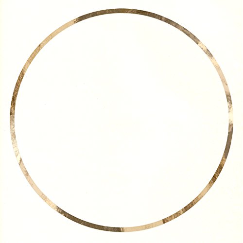 A vinyl record with a gold and brown marbled edge on a white background.