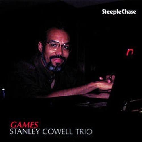 Stanley Cowell portrait on a dark album cover for “Games” CD.