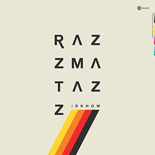 I DONT KNOW HOW BUT THEY FOUND ME" album cover, "RAZZMATAZZ" with bold text and stripes.