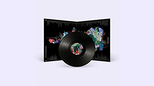 Black Midi's "Cavalcade" vinyl record with colorful, abstract album artwork.