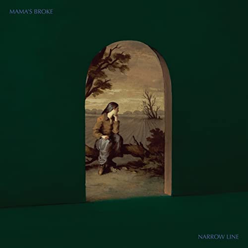 CD case with band name "Mamas Broke" and album title "Narrow Line" visible.