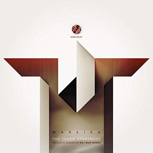 Vinyl record cover: abstract geometric design in red, white, and black.