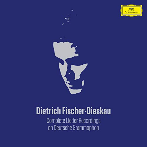 BlueC-D cover featuring a stylized grey silhouette of Dietrich Fischer-Dieskau on a blue background.