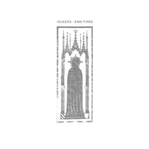 The image depicts a vinyl record cover featuring a grayscale illustration of a robed figure. For accessibility purposes, a suitable alt text could be: "Grayscale vinyl cover with robed figure and Gothic architecture."