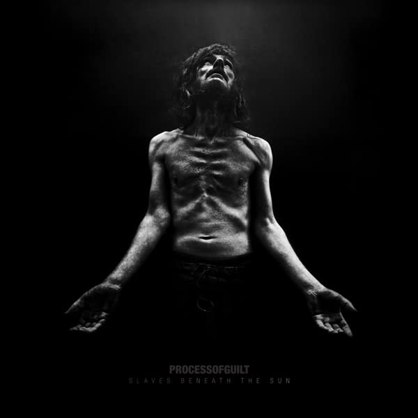Black and white album cover featuring a thin, shirtless man looking upwards.