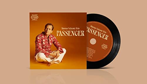 Vinyl record of Morten Schantz Trio’s “Passenger” album with a portrait cover.