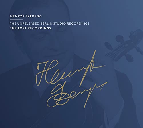 CD cover featuring violinist Henryk Szeryng’s portrait and signature.