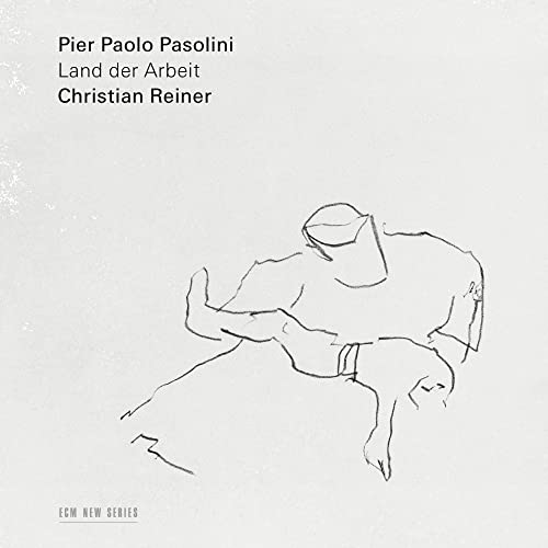 CD cover: sketch of a reclining figure with text “Land der Arbeit”.