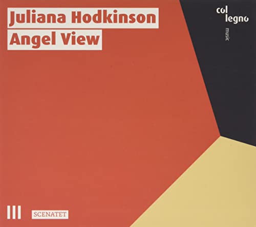 CD cover for Juliana Hodkinson’s “Angel View” with geometric design.
