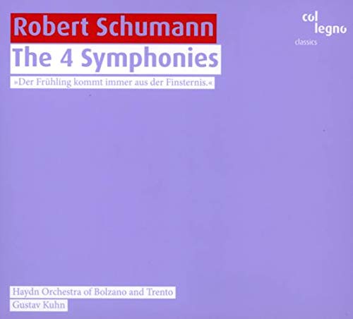 CD cover for Robert Schumann’s The 4 Symphonies, lilac background.
