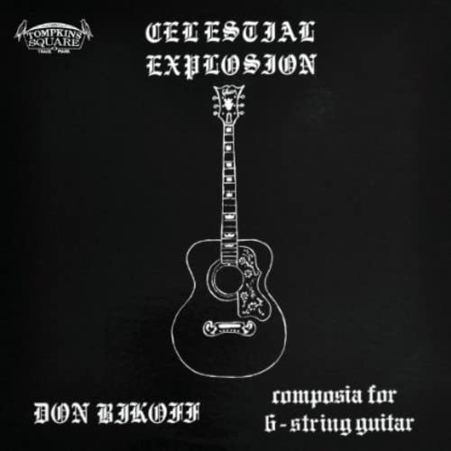 Black album cover with white drawing of an acoustic guitar.