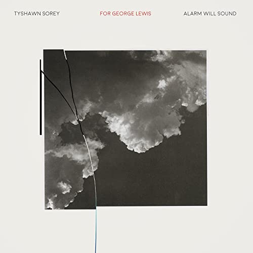 CD cover with cloudy sky image and black linear design.