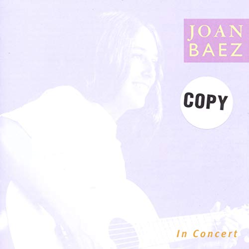 CD cover for Joan Baez’s “In Concert” featuring her portrait with guitar.
