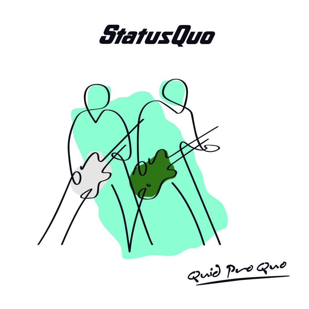 Status Quo “Quid Pro Quo” CD cover with abstract line art figures.