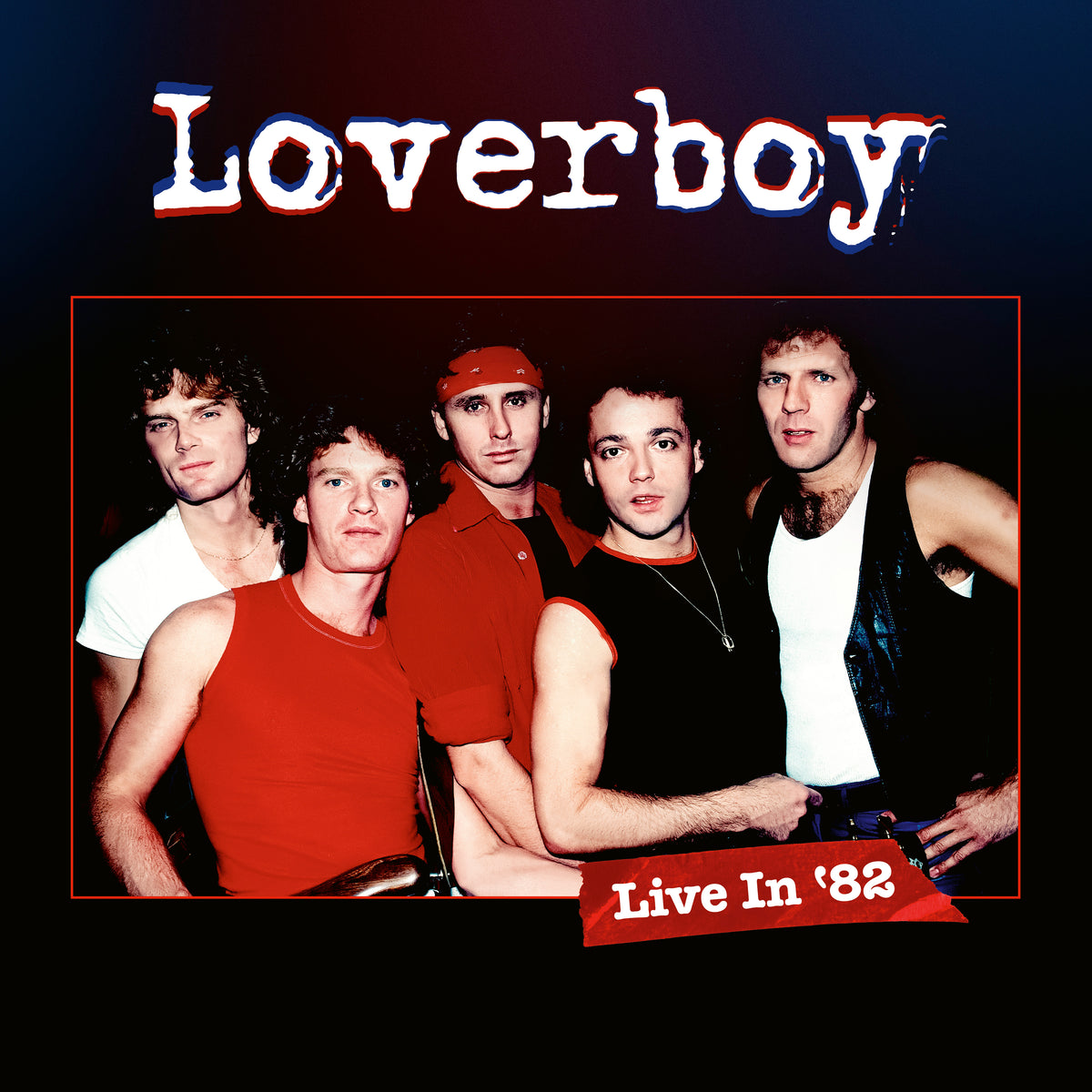 Loverboy band portrait from 1982 album cover, featuring four men.