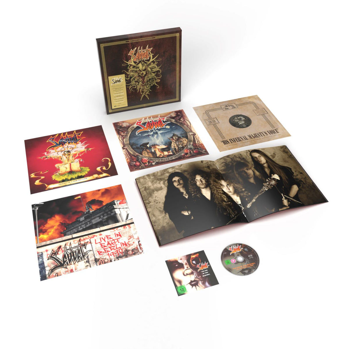 Sabbat vinyl box set with five LPs, a DVD, and booklet.