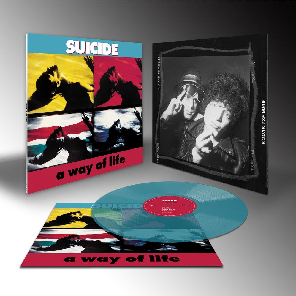 Vinyl record of "Suicide - A Way of Life" with red and black cover art.